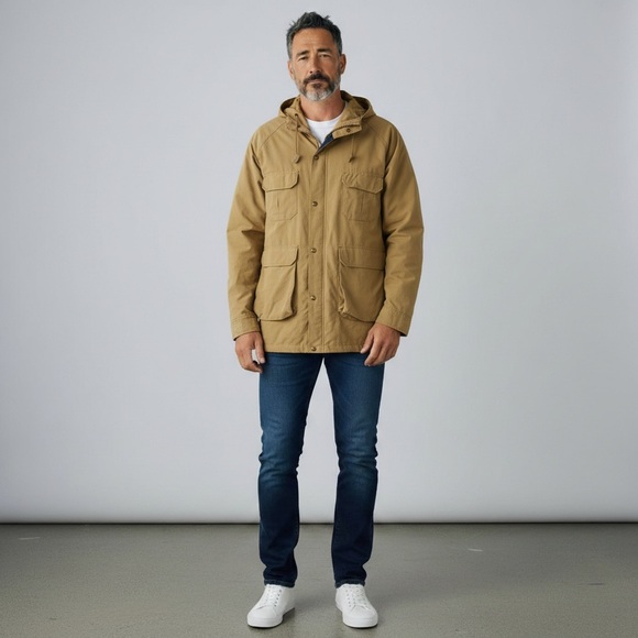 WOOLRICH Vintage Hooded Field Chore Barn Jacket/Parka Sand/Tan Size XL Barn Coat - Picture 13 of 13